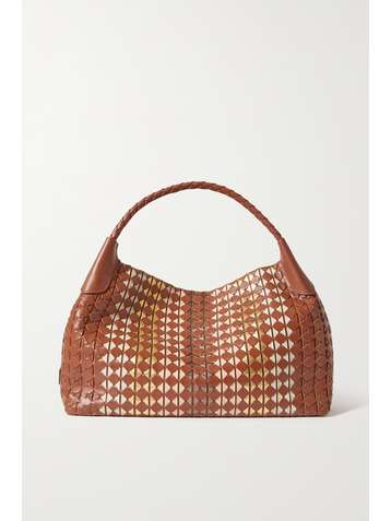 SERAPIAN Secret Tote aus geflochtenem Leder mit Metallic-Details