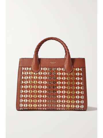 SERAPIAN Lorelei geflochtene Tote aus Metallic-Leder