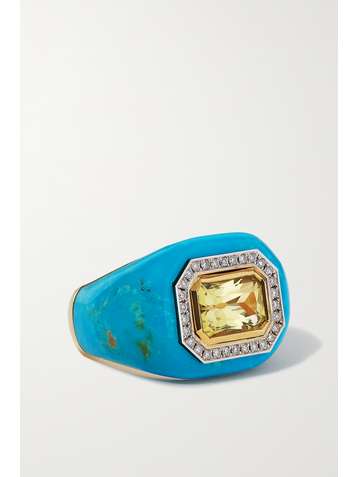 EMILY P. WHEELER + NET SUSTAIN Chubby recycled 18-karat gold, chrysoberyl, turquoise and diamond ring