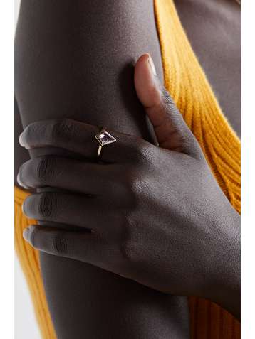 EMILY P. WHEELER + NET SUSTAIN Twinkle 18-karat recycled gold, enamel, amethyst and quartz ring
