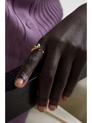 EMILY P. WHEELER + NET SUSTAIN Twinkle 18-karat recycled gold, enamel, diamond and peridot ring