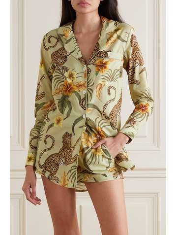 DESMOND & DEMPSEY Pyjama aus bedrucktem Baumwoll-Voile
