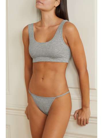 SKIN + NET SUSTAIN Galila set of three stretch organic Pima cotton-jersey briefs