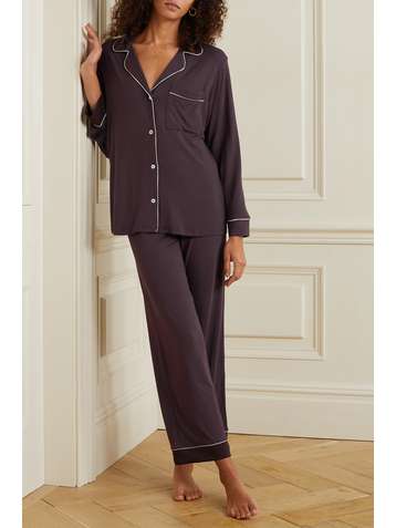 EBERJEY Gisele Pyjama aus Stretch-Modal mit Paspeln