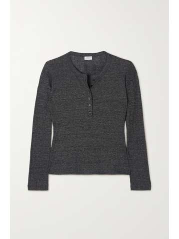 LESET Mari ribbed-knit top