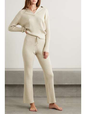 SKIN + NET SUSTAIN Kennedy ribbed cotton-blend pants