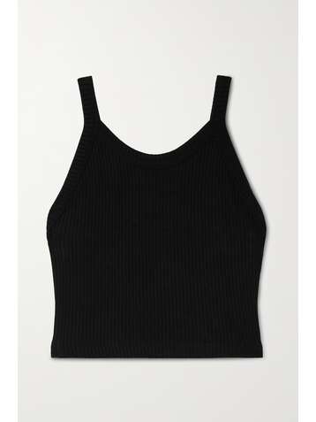 LESET Ali cropped ribbed stretch-knit tank