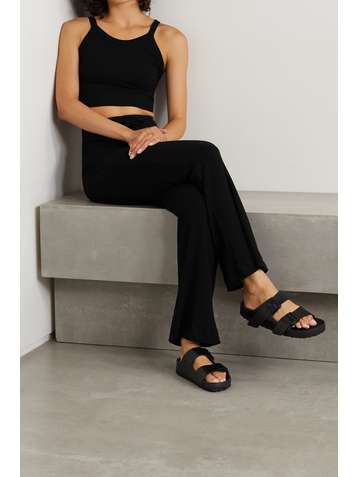LESET Ali cropped ribbed stretch-knit tank