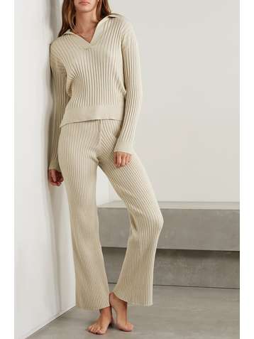SKIN + NET SUSTAIN Kate ribbed cotton-blend sweater