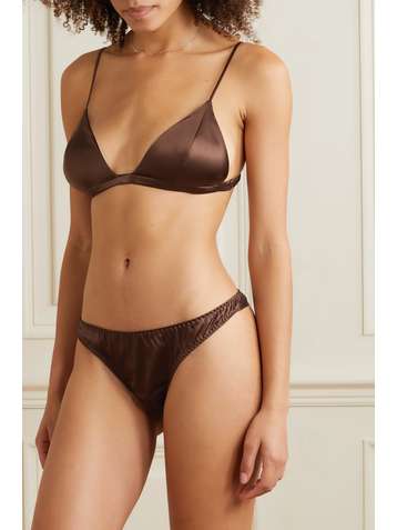 FLEUR DU MAL Luxe Triangel-BH aus Stretch-Seidensatin