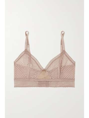 ELSE Bella Triangel-BH aus Stretch-Mesh mit Satinbesätzen