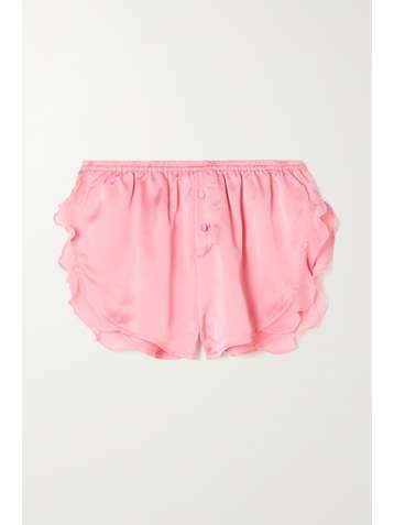 LOVE STORIES Mae Shorts aus recyceltem Satin und Chiffon mit Rüschen