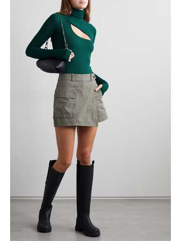 ALIX NYC Carder Body aus geripptem Jersey aus Stretch-Modal mit Rollkragen und Cut-out