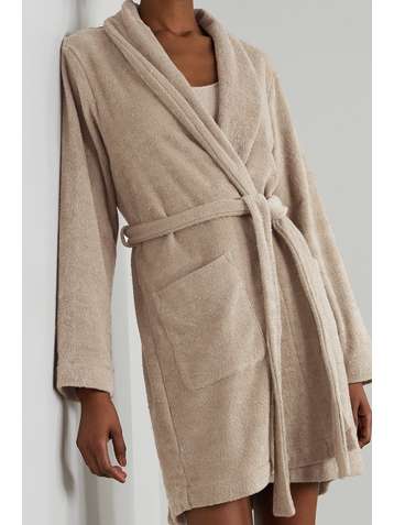 SKIMS Terry Robe – Desert – Morgenmantel aus Frottee aus einer Baumwollmischung