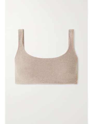 SKIMS Terry cotton-blend bralette - Desert
