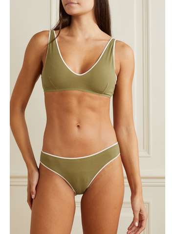 BASERANGE + NET SUSTAIN Pam Soft-BH aus gerippter Stretch-Biobaumwolle