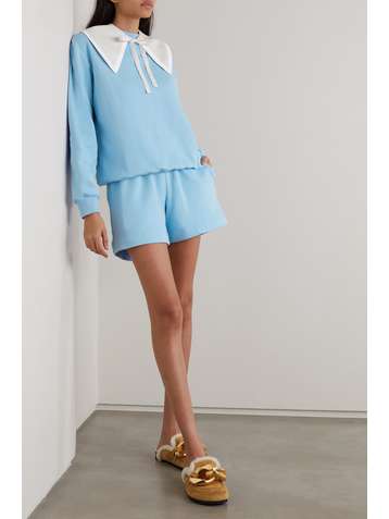 SLEEPER Diana Athpleasure cotton-blend jersey sweatshirt and shorts set