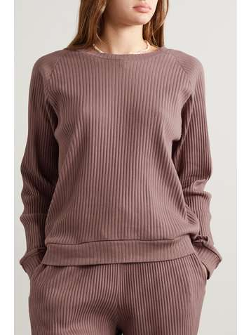BASERANGE + NET SUSTAIN Sweatshirt aus geripptem Biobaumwoll-Jersey