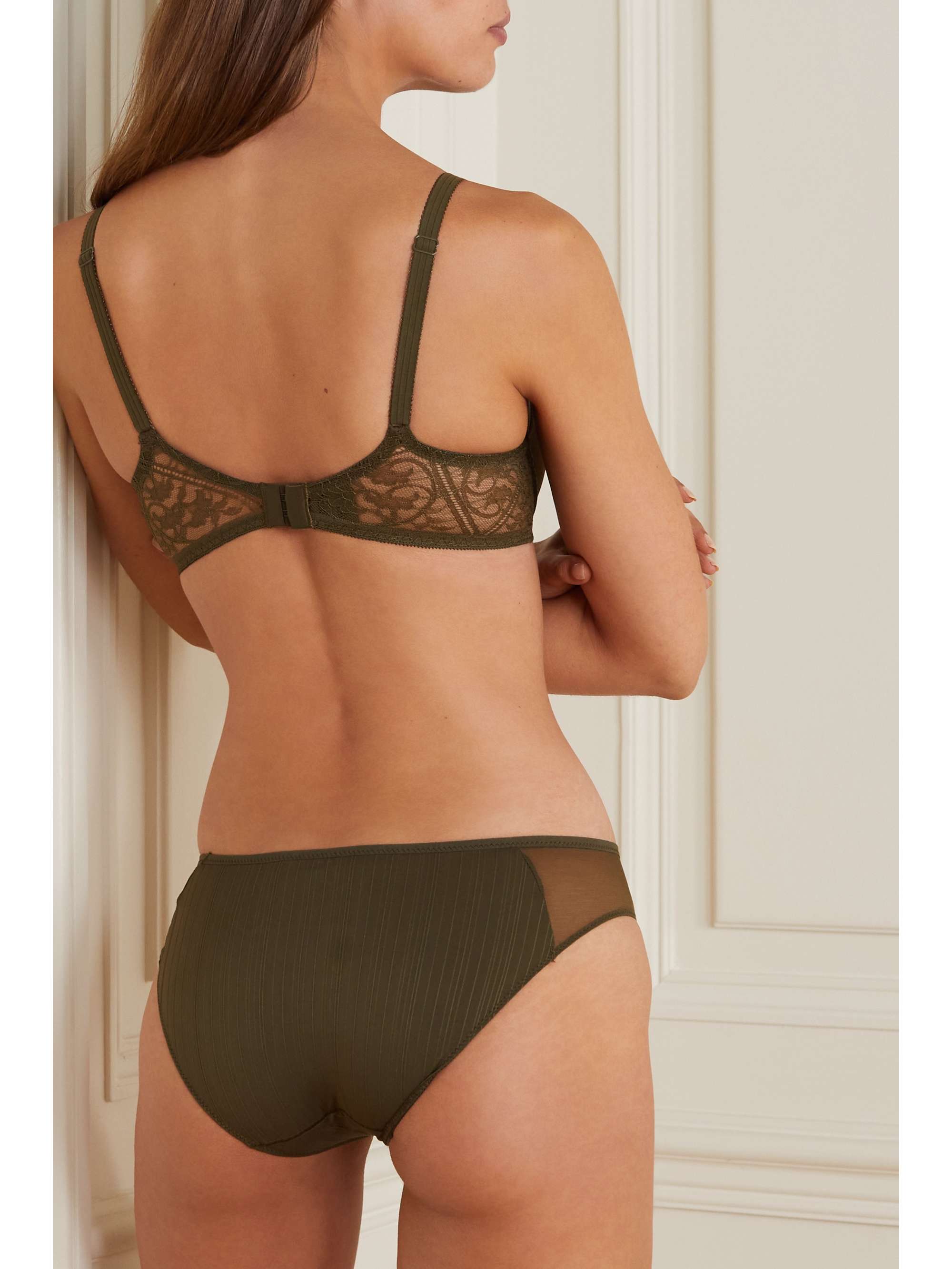 CHANTELLE Alto lace-trimmed tulle and stretch-jersey briefs