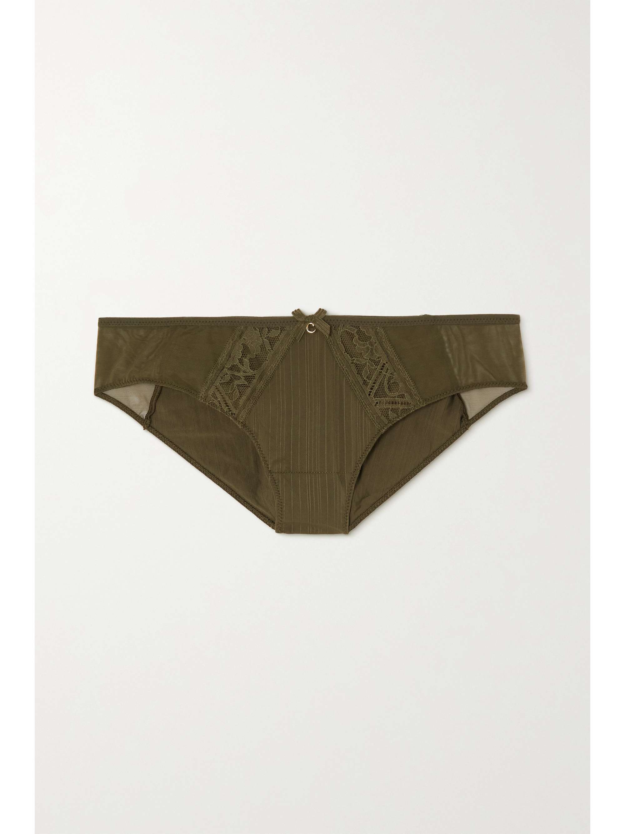 CHANTELLE Alto lace-trimmed tulle and stretch-jersey briefs