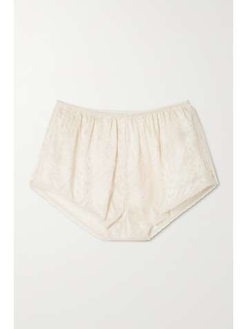 LOVE STORIES Apollo Pyjama-Shorts aus glänzendem Jacquard mit Spitzenbesätzen