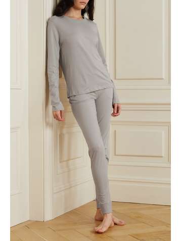 SKIN + NET SUSTAIN Coralie organic Pima cotton-jersey shirt