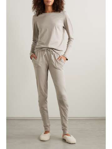 SKIN + NET SUSTAIN Pima cotton-jersey tapered pants