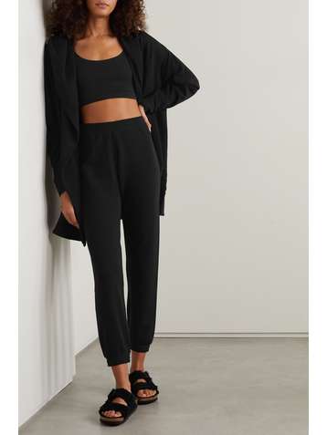 SKIN + NET SUSTAIN Ellerie hooded organic cotton-blend jersey cardigan