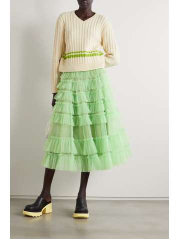MOLLY GODDARD Rosa ruffled tulle midi skirt