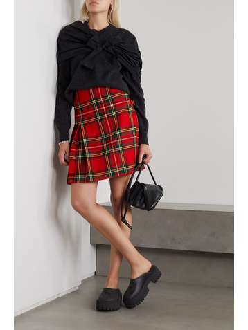 MOLLY GODDARD Pauline tartan wool-twill mini skirt