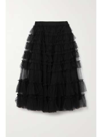 MOLLY GODDARD Nuala ruffled tulle midi skirt