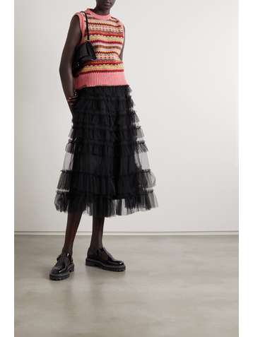 MOLLY GODDARD Nuala ruffled tulle midi skirt