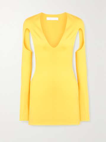 MAXIMILIAN Cutout stretch-jersey mini dress