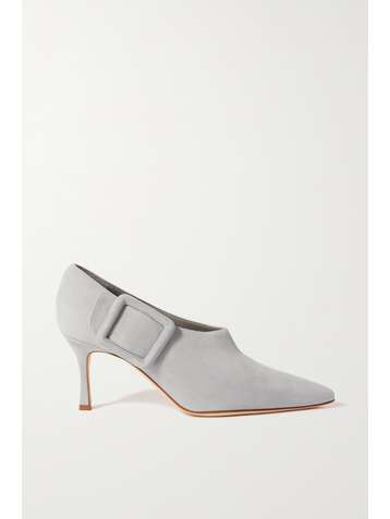 MANOLO BLAHNIK Ronie 70 buckled suede ankle boots