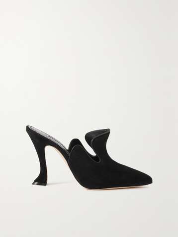 MANOLO BLAHNIK Pangomu 105 suede mules
