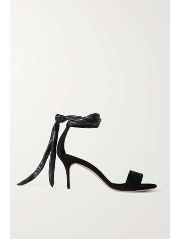 MANOLO BLAHNIK Chastora 70 suede and leather sandals