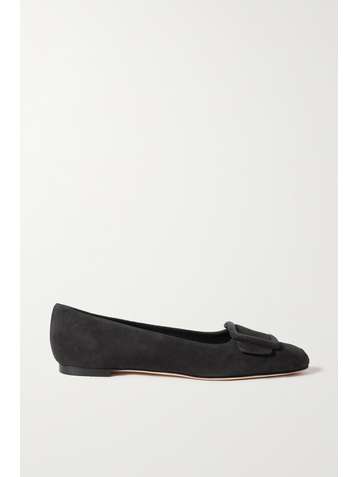 MANOLO BLAHNIK Maydi Ballerinas aus Veloursleder mit Schnalle