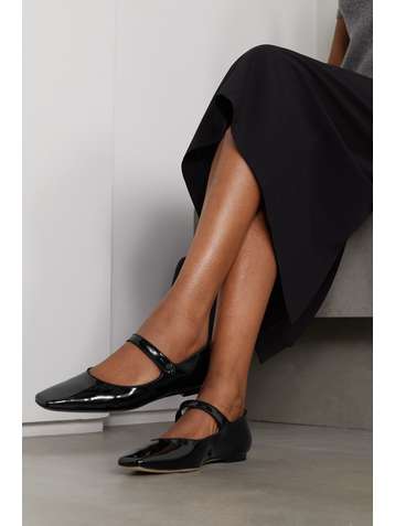 MANOLO BLAHNIK Galaxina Mary-Jane-Ballerinas aus Lackleder
