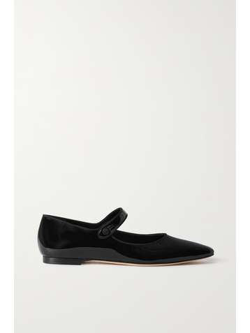 MANOLO BLAHNIK Galaxina Mary-Jane-Ballerinas aus Lackleder