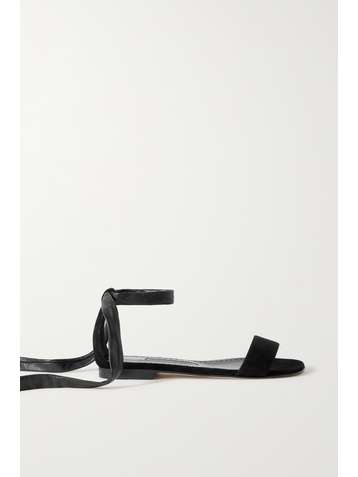 MANOLO BLAHNIK Chastora Sandalen aus Veloursleder und Leder