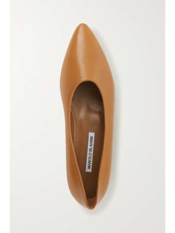 MANOLO BLAHNIK Muziopla leather point-toe flats