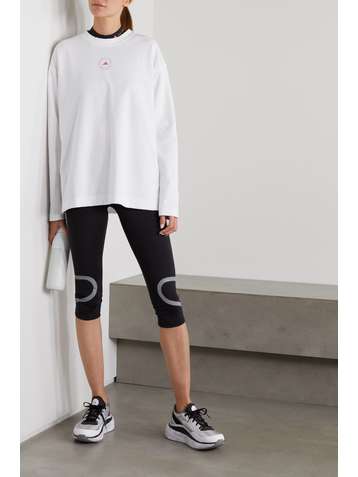 ADIDAS BY STELLA MCCARTNEY Oberteil aus Jersey aus einer Mischung aus Biobaumwolle und Primegreen mit Perforationen