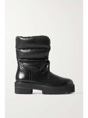 STUART WEITZMAN Tyler Ultralift wattierte Schnürstiefel aus Leder