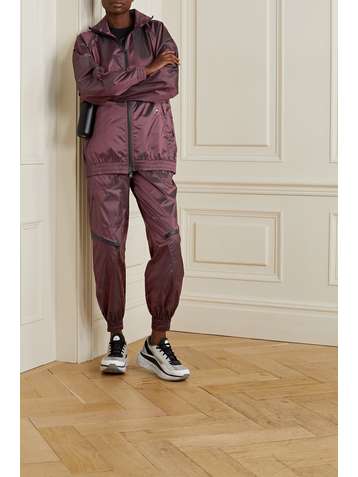 ADIDAS BY STELLA MCCARTNEY Zip-detailed metallic shell track pants