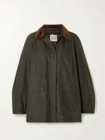 TOTÊME Corduroy-trimmed waxed-cotton jacket