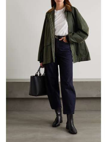 TOTÊME Corduroy-trimmed waxed-cotton jacket
