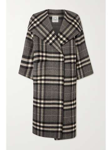 TOTÊME Signature oversized checked wool coat