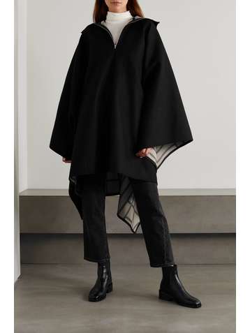 TOTÊME Poncho aus Filz mit Kapuze