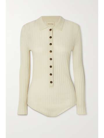 LOULOU STUDIO Hierro ribbed wool and cashmere-blend bodysuit