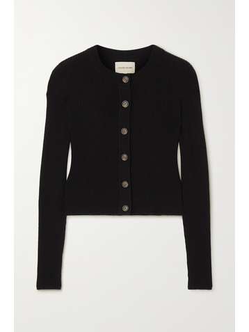 LOULOU STUDIO Contoy cropped ribbed wool and cashmere-blend cardigan